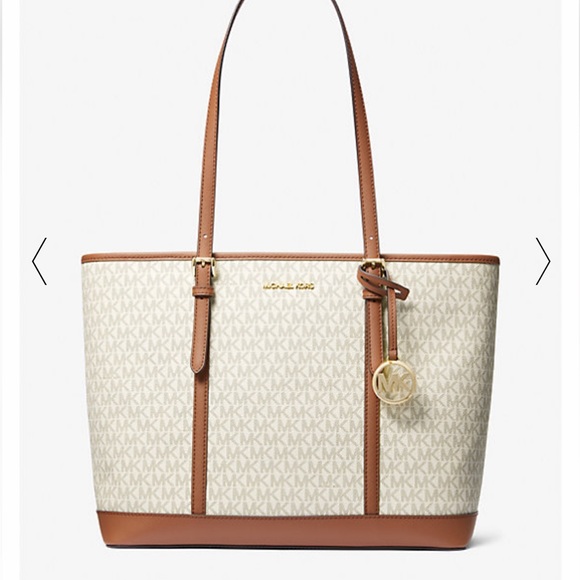 MICHAEL KORS
Jet Set Travel Large Logo Tote Shoulder Bag
COLOR VANILLA 
NWT - Picture 2 of 4